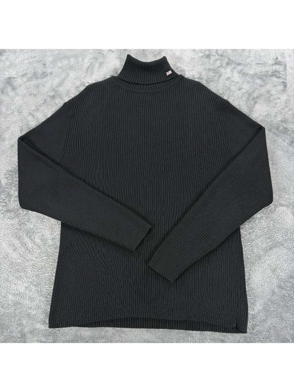 Polo Jeans Co Ralph Lauren Black Ribbed Turtleneck Sweater Men L Vintage Y2K